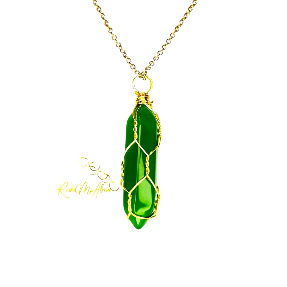 Green Aventurine Gold Styled Necklace
